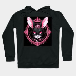 Black  Rabbit With Gemstones Hoodie